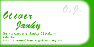 oliver janky business card